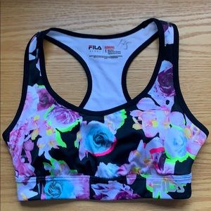Neon Rose Running Sports Bra